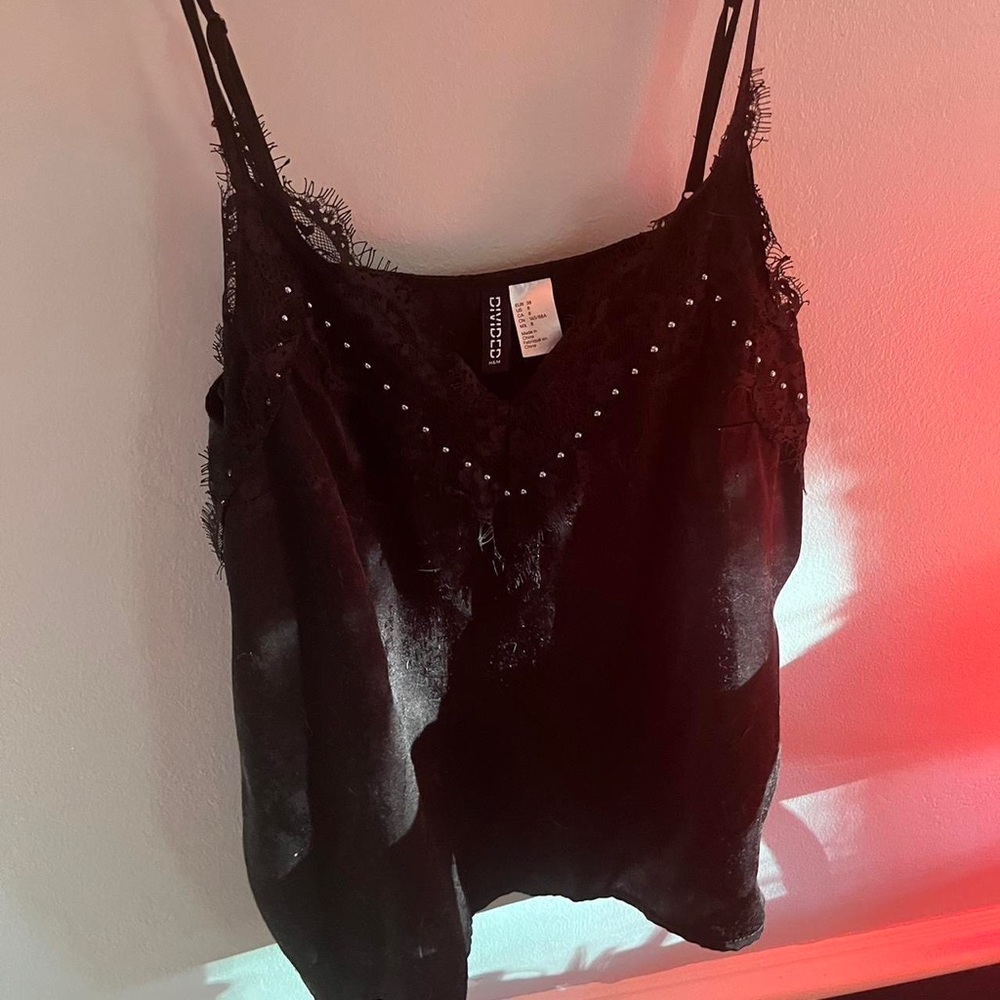 90s H&M Black Lace Cami Top